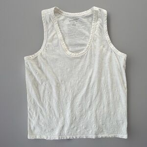 Universal Thread Cotton Tank Top White Classic Slub Knit Womens XXL Scoop Neck